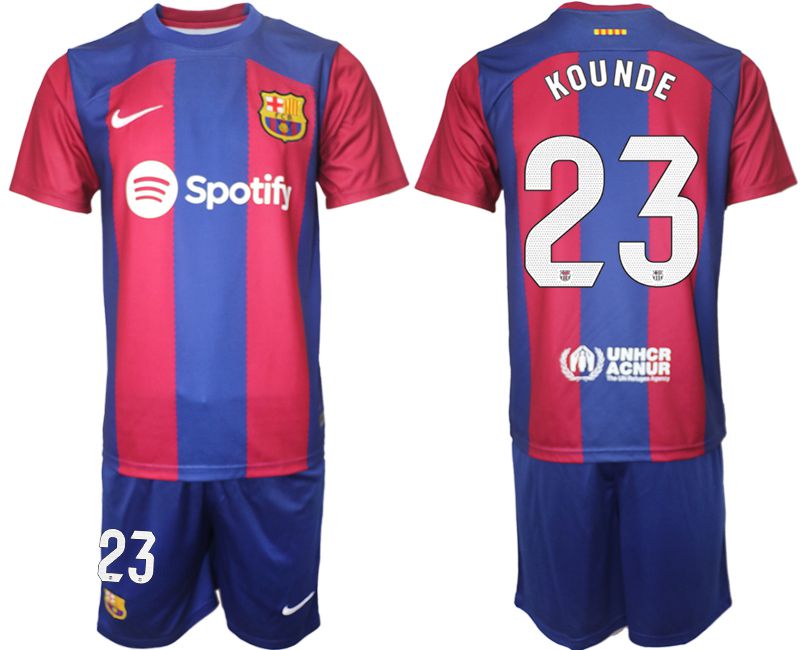 Men 2023-2024 Club Barcelona home red #23 Soccer Jersey->barcelona jersey->Soccer Club Jersey